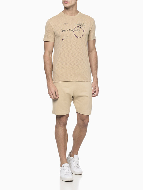 Bermuda Calvin Klein Masculina Logo CK Reissue Gel Caqui Claro - CM3OC13BM331-0712 na internet