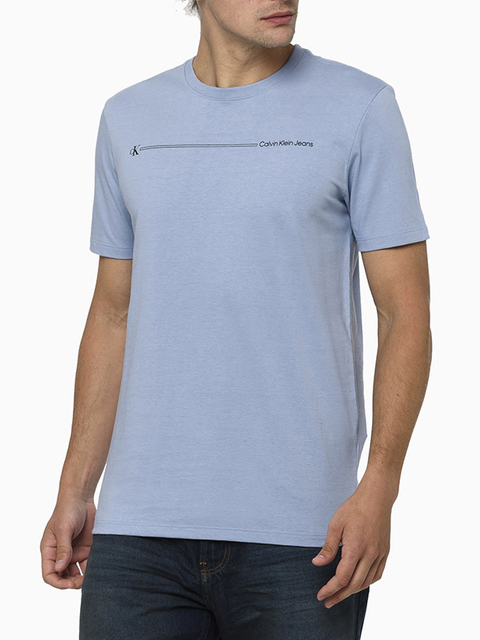 Camiseta Calvin Klein Manga Curta Sustainable Palito Azul - CM3OS01TC793-0585