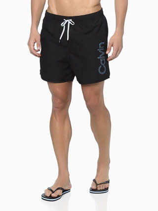 Short Calvin Klein Swim Logo Vazado Preto - CM3OS14SA212-0987