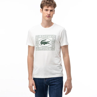 Camiseta Lacoste Logo Branca + Verde TH5097-21-70V