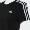 Camiseta adidas Sportswear 3 Stripes Preta Feminina GB4352 na internet