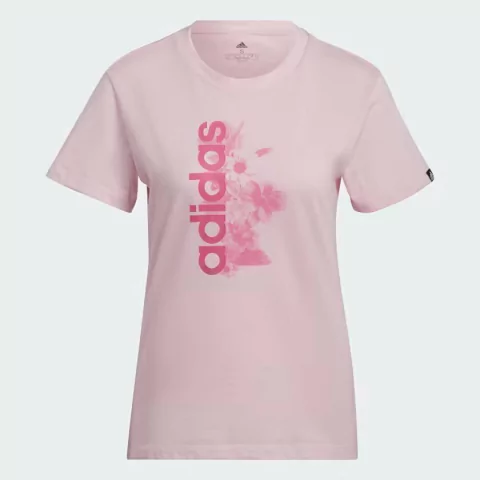 Camiseta Adidas Estampada Vertical Logo Soft Floral Feminina H14683