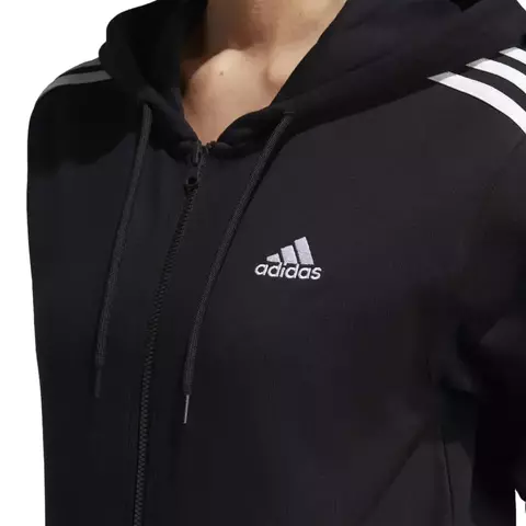 Blusa Capuz Zíper Regular Essentials 3-Stripes - Adidas IC8769 - Kevin Sports