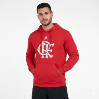 Casaco Moletom Adidas Flamengo DNA Masculino Com Capuz Vermelho - IP8191
