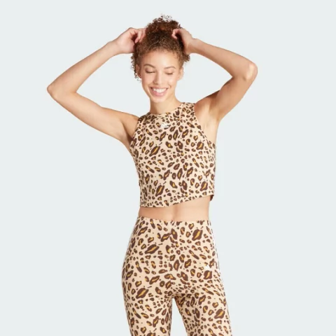 Regata Cropped Animal Print Essentials - Bege adidas IR9310