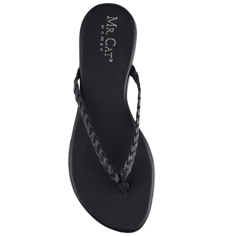 Rasteira Slide Dedo Trancinha Feminina Mr. Cat - Preto PRE248PT - comprar online