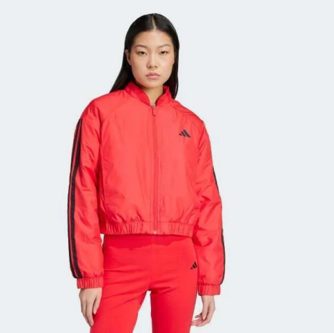 Jaqueta Cropped Feminina Original Adidas Isolamento Essentials 3 Listras - JP1724 - comprar online