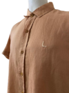 Camisa Manga Curta Lehua Classica Linho - Marrom - 1300 - comprar online
