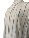Camisa Manga Curta Lehua Listrado Irregular - Preto/Branco - 1308 - comprar online