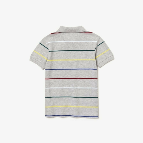 Polo infantil Lacoste em piqué de algodão com listras Coloridas PJ8336 21 W9D - comprar online