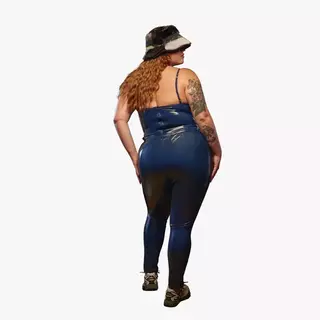 Calça Adidas x Ivy Park Latex Pant Azul HF9991