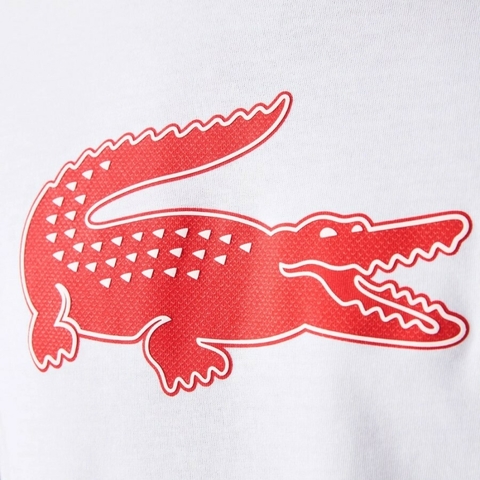 Camiseta Lacoste Sport Crocodilo 3D Branco TH2042 23-B6C na internet