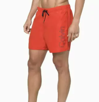 Short Calvin Klein Swim Logo Vazado Vermelho CM3OS14SA212-0395