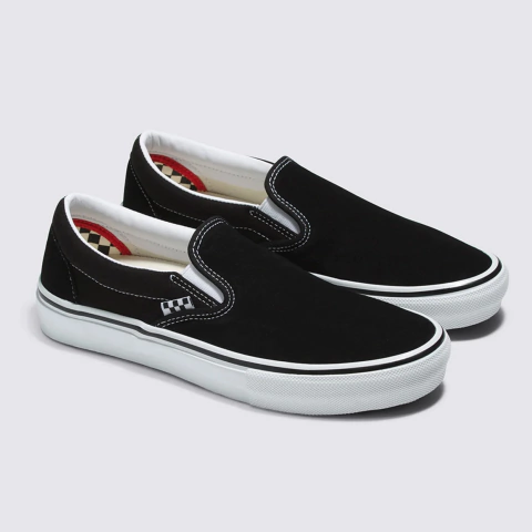 Tênis Vans Skate Slip-on Pro Black White