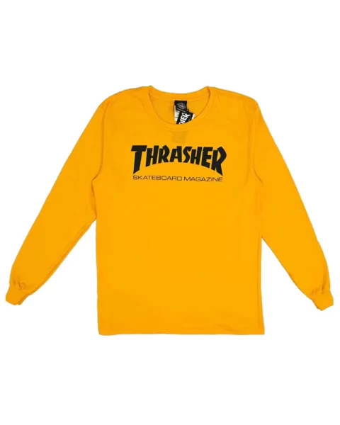 Camiseta Thrasher Magazine Manga Longa Skate Mag Amarela
