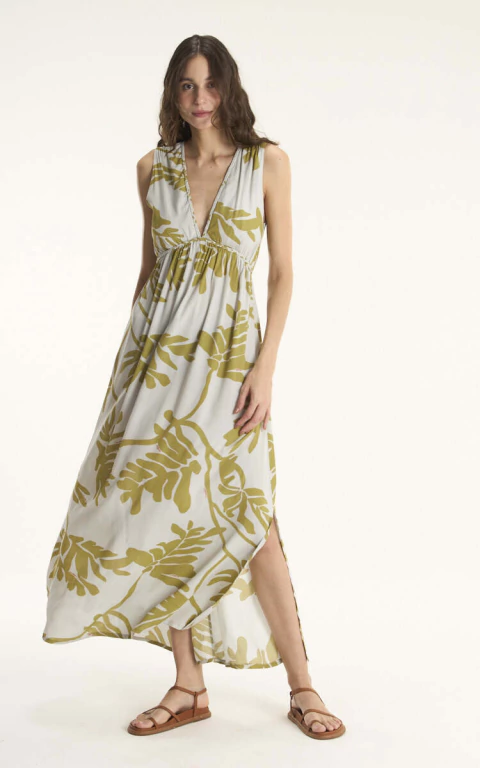 Vestido Cantão Decote V Est Flutuante - comprar online