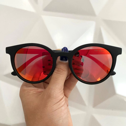 ÓCULOS DE SOL BUDA VERMELHO ESPELHADO UNISSEX JO RAM REDONDO