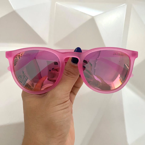 ÓCULOS DE SOL PUMP ROSA ESPELHADO FEMININO JO RAM REDONDO