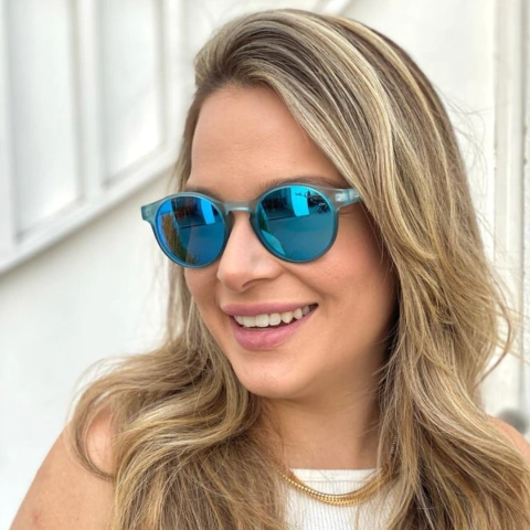 ÓCULOS DE SOL BEACH AZUL ESPELHADO FEMININO JO RAM REDONDO