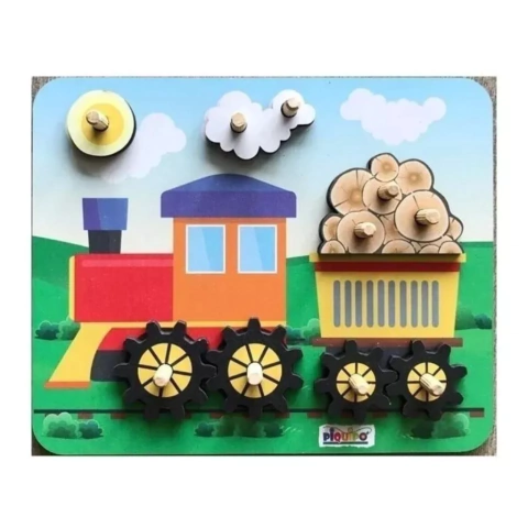 Encastre Tren Rompecabezas + Engranaje