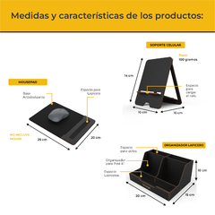 Kit Base eleva monitor, soporte para notebook, organizador, porta celu y mousepad on internet