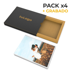 4 KRAFT 21x15 + Grabado para 100 fotos