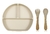 Combo Liso Plato Triple + Tapa + Vaso doble + Babero Liso + Bowl + Cubiertos - Crema en internet