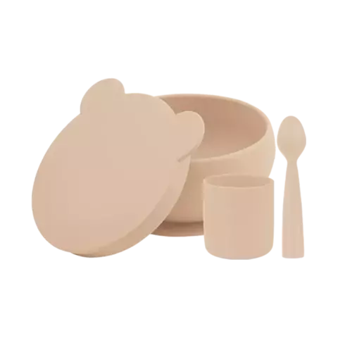 SET BOWL CON TAPA BOWLY + MINI CUP + SCOOPER MINIKOIOI - BLW SET 1 - CREMA - comprar online