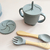 Combo Liso Plato Triple + Tapa + Vaso doble + Babero Liso + Bowl + Cubiertos - Gris en internet