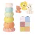 Set Torre didáctica apilables de silicona Huevos dinos + Animalitos + Bloques 15 piezas