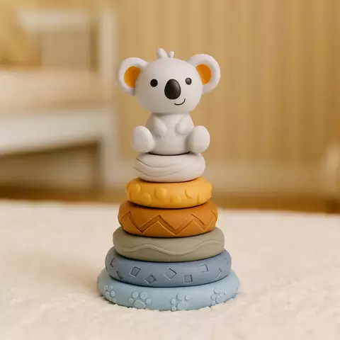 Torre didáctica aros apilables de silicona - 7 piezas - Koala - comprar online