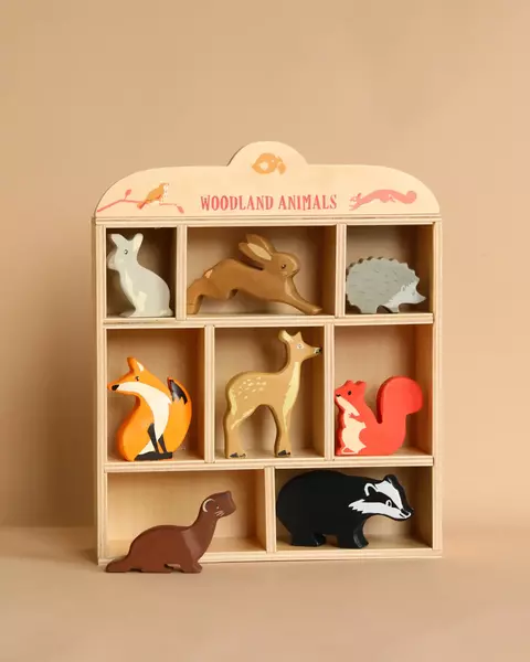 Set de Animalitos del Bosque de Madera con estante Expositor - comprar online
