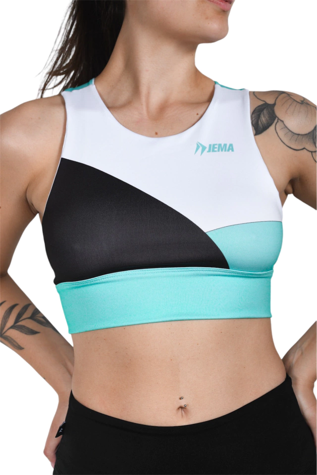 TOP DEPORTIVO VERDE COMBINADO MUJER