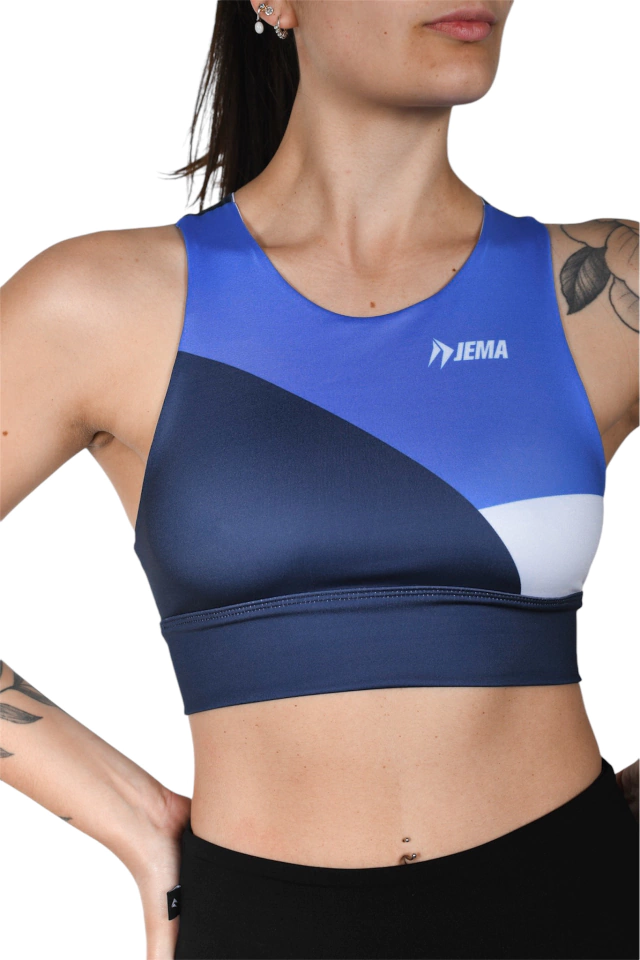 TOP DEPORTIVO AZUL COMBINADO MUJER