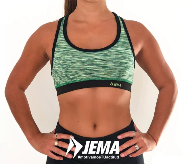 Top Deportivo VERDE MARBLED Mujer
