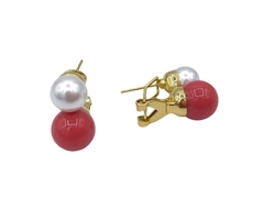 Aros Perla Rosa/Blanco - comprar online