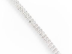 Pulsera Strass 2 Hileras Plateado - comprar online