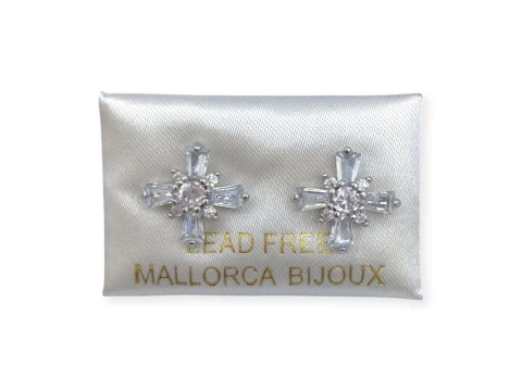 Aros Cruz con Piedras Circón