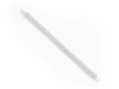 Pulsera Strass 3 Hileras Plateado