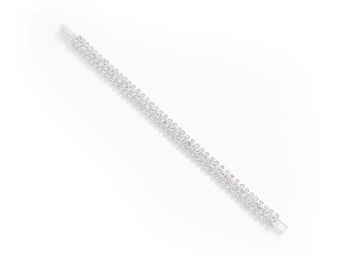 Pulsera Strass 3 Hileras Plateado