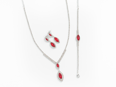 Conjunto Strass Rojo 3 Piezas - comprar online