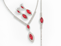 Conjunto Strass Rojo 3 Piezas