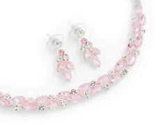 Conjunto Strass Rosa Oval