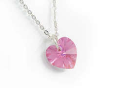 Collar Corazón Cristal Rosa - comprar online