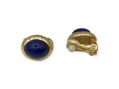 Aros Perla de Mallorca Oval Azul Clip - comprar online