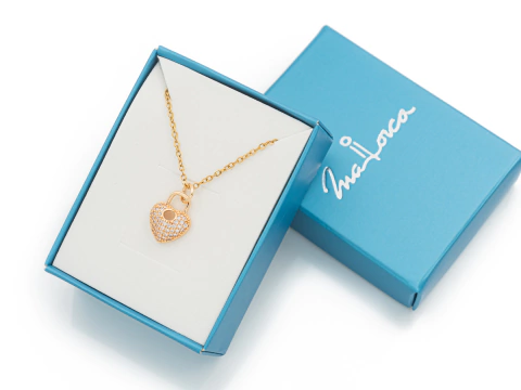 Collar Corazón Candado 45cm