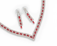 Conjunto Strass Rojo en V