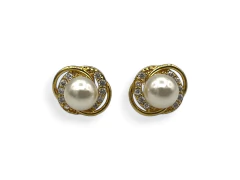 Aros Perla Virola Doble Óvalo - Mallorca Joyas - Joyería en Córdoba 