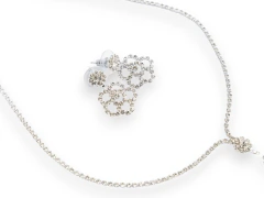 Conjunto Strass Flor Silver - Mallorca Joyas - Joyería en Córdoba 