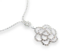 Conjunto Strass Flor Silver - tienda online
